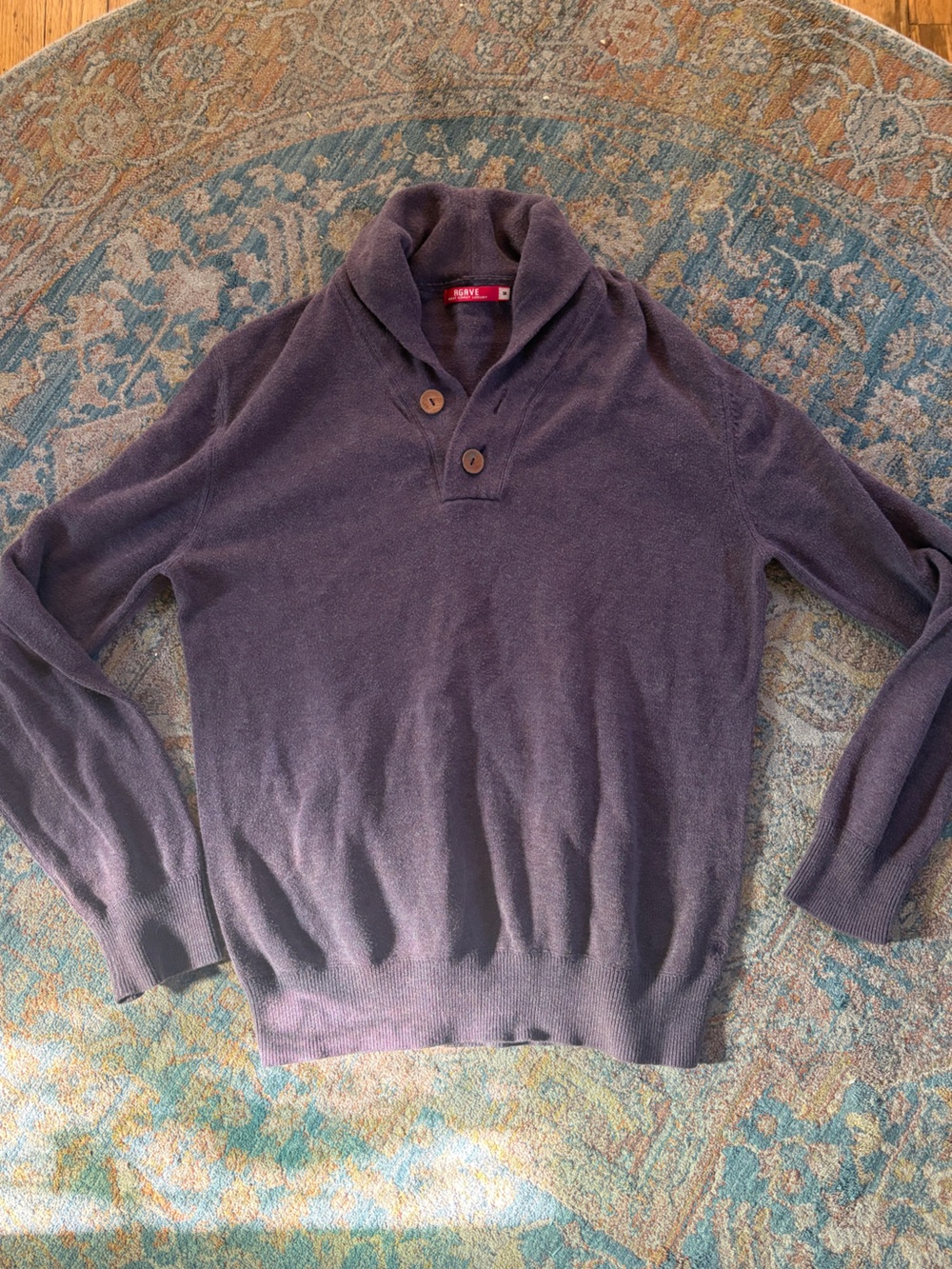 Agave Heathered Purple Button-Neck Sweater